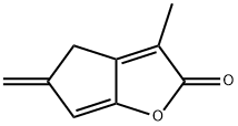 2H-Cyclopenta[b]furan-2-one, 4,5-dihydro-3-methyl-5-methylene- (9CI),587887-59-0,结构式