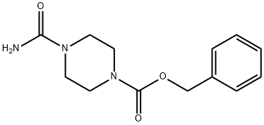 4-カルバミル-1-ピペラジンカルボン酸ベンジル 化学構造式