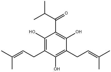 2-Methyl-1-[2,4,6-trihydroxy-3,5-bis(3-methyl-2-butenyl)phenyl]-1-propanone 结构式