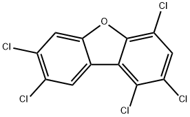 1,2,4,7,8-ペンタクロロジベンゾフラン標準液 化学構造式