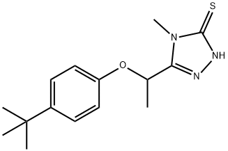 5-[1-(4-TERT-ブチルフェノキシ)エチル]-4-メチル-4H-1,2,4-トリアゾール-3-チオール 化学構造式