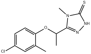 5-[1-(4-クロロ-2-メチルフェノキシ)エチル]-4-メチル-4H-1,2,4-トリアゾール-3-チオール 化学構造式