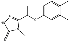 5-[1-(3,4-ジメチルフェノキシ)エチル]-4-メチル-4H-1,2,4-トリアゾール-3-チオール 化学構造式
