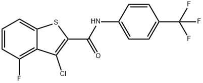 Benzo[b]thiophene-2-carboxamide, 3-chloro-4-fluoro-N-[4-(trifluoromethyl)phenyl]- (9CI),588673-79-4,结构式
