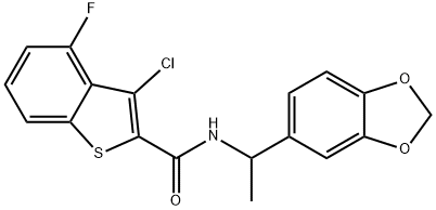 Benzo[b]thiophene-2-carboxamide, N-[1-(1,3-benzodioxol-5-yl)ethyl]-3-chloro-4-fluoro- (9CI) Structure