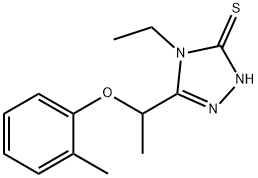 4-乙基-5-(1-(邻甲苯基氧基)乙基)-4H-1,2,4-三唑-3-硫醇,588673-87-4,结构式
