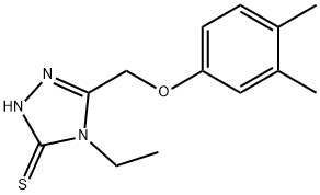 5-((3,4-二甲基苯氧基)甲基)-4-乙基-4H-1,2,4-三唑-3-硫醇,588673-94-3,结构式