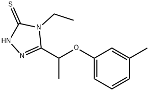 4-エチル-5-[1-(3-メチルフェノキシ)エチル]-4H-1,2,4-トリアゾール-3-チオール 化学構造式