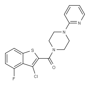 Piperazine, 1-[(3-chloro-4-fluorobenzo[b]thien-2-yl)carbonyl]-4-(2-pyridinyl)- (9CI),588674-16-2,结构式