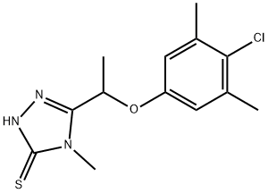 5-[1-(4-クロロ-3,5-ジメチルフェノキシ)エチル]-4-メチル-4H-1,2,4-トリアゾール-3-チオール 化学構造式