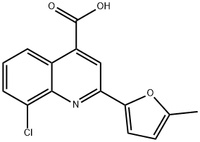 8-氯-2-(5-甲基-2-呋喃)-喹啉-4-羧酸, 588676-14-6, 结构式
