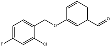3-[(2-クロロ-4-フルオロベンジル)オキシ]ベンズアルデヒド 化学構造式