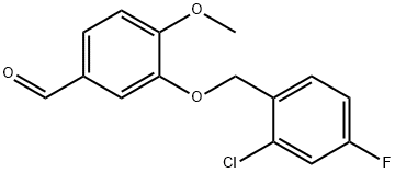 3-(2-氯-4-氟-苄基)氧基-4-甲氧基-苯甲醛,588681-50-9,结构式