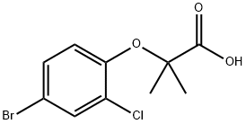 2-(4-ブロモ-2-クロロフェノキシ)-2-メチルプロパン酸 化学構造式