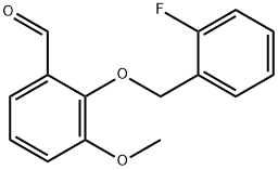 2-[(2-フルオロベンジル)オキシ]-3-メトキシベンズアルデヒド 化学構造式