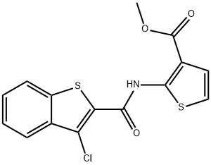 3-Thiophenecarboxylicacid,2-[[(3-chlorobenzo[b]thien-2-yl)carbonyl]amino]-,methylester(9CI) Structure