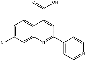 7-クロロ-8-メチル-2-ピリジン-4-イルキノリン-4-カルボン酸 化学構造式