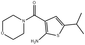5-イソプロピル-3-(モルホリン-4-イルカルボニル)チオフェン-2-アミン 化学構造式