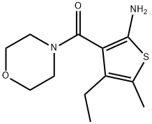 4-ethyl-5-methyl-3-(morpholin-4-ylcarbonyl)thiophen-2-amine(SALTDATA: FREE) 化学構造式