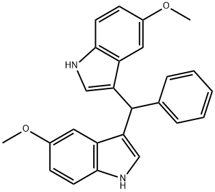 5-methoxy-3-((5-methoxy-1H-indol-
3-yl)(phenyl)methyl)-1H-indole Structure