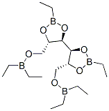2-O,3-O:4-O,5-O-ビス(エチルボランジイル)-1-O,6-O-ビス(ジエチルボリル)ガラクチトール 化学構造式