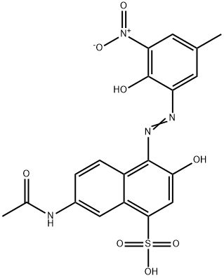 7-(acetylamino)-3-hydroxy-4-[(2-hydroxy-5-methyl-3-nitrophenyl)azo]naphthalene-1-sulphonic acid Structure