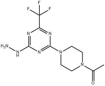 [4-(4-Acetylpiperazin-1-yl)-6-(trifluoromethyl)-1,3,5-triazin-2-yl]hydrazine Structure