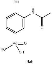 sodium hydrogen (3-acetamido-4-hydroxyphenyl)arsonate Struktur