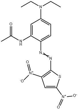 N-[2-(2,4-ジニトロ-5-チエニルアゾ)-5-(N,N-ジエチルアミノ)フェニル]アセトアミド 化学構造式