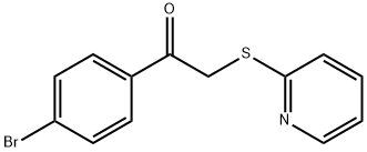 1-(4-ブロモフェニル)-2-(ピリジン-2-イルチオ)エタノン 化学構造式