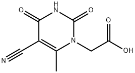 2-[5-Cyano-6-methyl-2,4-dioxo-3,4-dihydro-(2H)-pyrimidin-1-yl]acetic acid Struktur