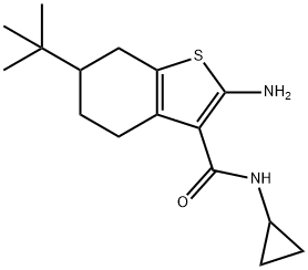 2-氨基-6-叔丁基-N-环丙基-4,5,6,7-四氢苯并噻吩-3-甲酰胺,590352-38-8,结构式