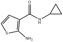 2-アミノ-N-シクロプロピルチオフェン-3-カルボキサミド 化学構造式