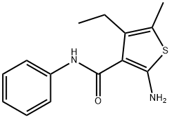 2-氨基-4-乙基-5-甲基-N-苯基-3-噻吩甲酰胺,590353-67-6,结构式