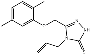 4-アリル-5-[(2,5-ジメチルフェノキシ)メチル]-4H-1,2,4-トリアゾール-3-チオール 化学構造式