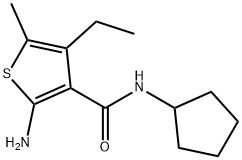 2-氨基-N-环戊基-4-乙基-5-甲基-3-噻吩甲酰胺,590355-69-4,结构式
