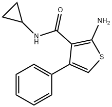 2-氨基-N-环丙基-4-苯基-3-噻吩甲酰胺,590355-70-7,结构式