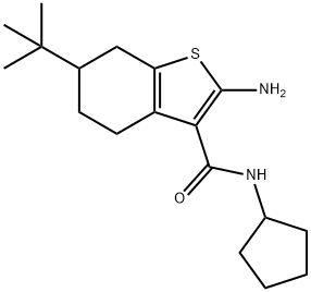 2-氨基-6-叔丁基-N-环戊基-4,5,6,7-四氢苯并噻吩-3-甲酰胺,590356-78-8,结构式