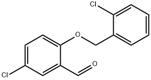 5-クロロ-2-[(2-クロロベンジル)オキシ]ベンズアルデヒド 化学構造式