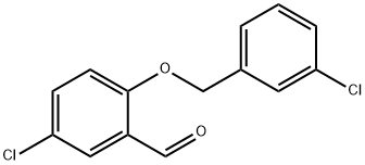 5-クロロ-2-[(3-クロロベンジル)オキシ]ベンズアルデヒド 化学構造式