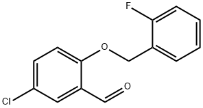5-クロロ-2-[(2-フルオロベンジル)オキシ]ベンズアルデヒド 化学構造式
