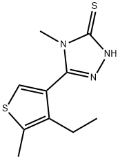 5-(4-乙基-5-甲基-噻吩-3-基)-4-甲基-2H-1,2,4-三唑-3-硫酮,590376-88-8,结构式