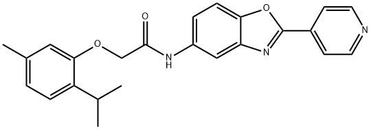 Acetamide, 2-[5-methyl-2-(1-methylethyl)phenoxy]-N-[2-(4-pyridinyl)-5-benzoxazolyl]- (9CI),590394-01-7,结构式