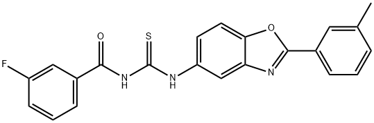 Benzamide, 3-fluoro-N-[[[2-(3-methylphenyl)-5-benzoxazolyl]amino]thioxomethyl]- (9CI),590394-08-4,结构式