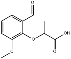 2-(2-甲酰基-6-甲氧基苯氧基)丙酸,590395-57-6,结构式