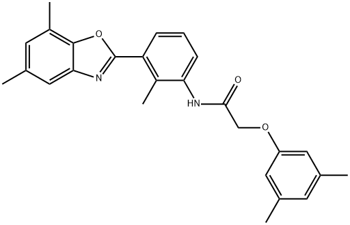 Acetamide, N-[3-(5,7-dimethyl-2-benzoxazolyl)-2-methylphenyl]-2-(3,5-dimethylphenoxy)- (9CI) Struktur