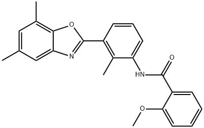 Benzamide, N-[3-(5,7-dimethyl-2-benzoxazolyl)-2-methylphenyl]-2-methoxy- (9CI) Structure