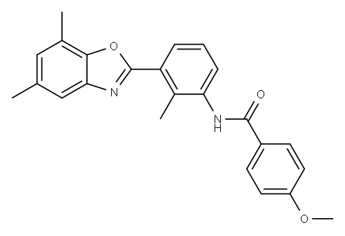 Benzamide, N-[3-(5,7-dimethyl-2-benzoxazolyl)-2-methylphenyl]-4-methoxy- (9CI),590395-81-6,结构式