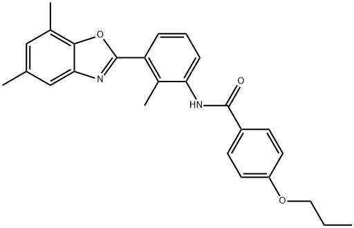Benzamide, N-[3-(5,7-dimethyl-2-benzoxazolyl)-2-methylphenyl]-4-propoxy- (9CI),590395-83-8,结构式