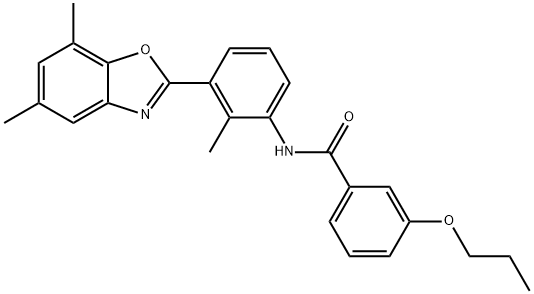 Benzamide, N-[3-(5,7-dimethyl-2-benzoxazolyl)-2-methylphenyl]-3-propoxy- (9CI) Structure